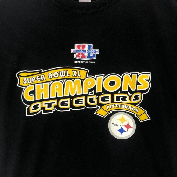 Steelers Super Bowl XL Champions T-Shirt Football Graphic Tee Size Medium - Picture 2 of 4